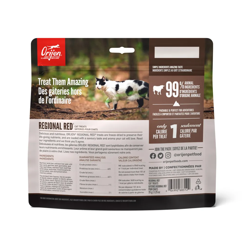 Orijen Freeze-Dried Treats^Regional Red Grain-Free Freeze-Dried Cat Treats, 1.25-oz