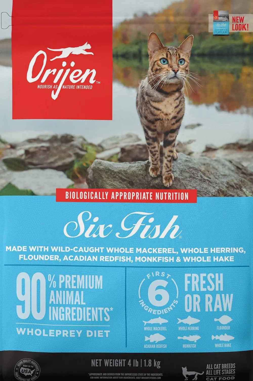 Orijen Dry Food^Six Fish Grain-Free Dry Cat Food, 4-lb