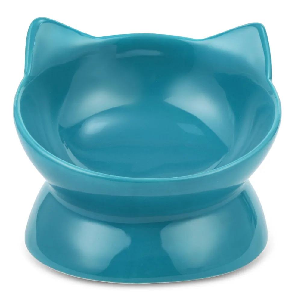 Park Life Bowls & Feeders | Bowls & Feeders^Designs Oscar Tilt Cat Dish, Blue, 10-oz