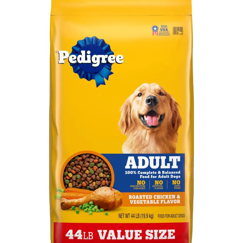 Pedigree Dry Food^Adult Complete & Balanced Roasted Chicken & Vegetable Dry Dog Food, 44-lb