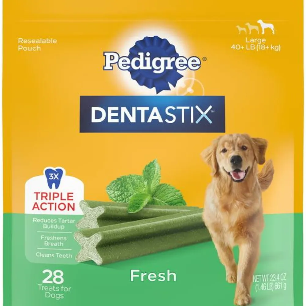 Pedigree Dental & Hard Chews^DENTASTIX Fresh Dental Dog Treats, Large, 28-count