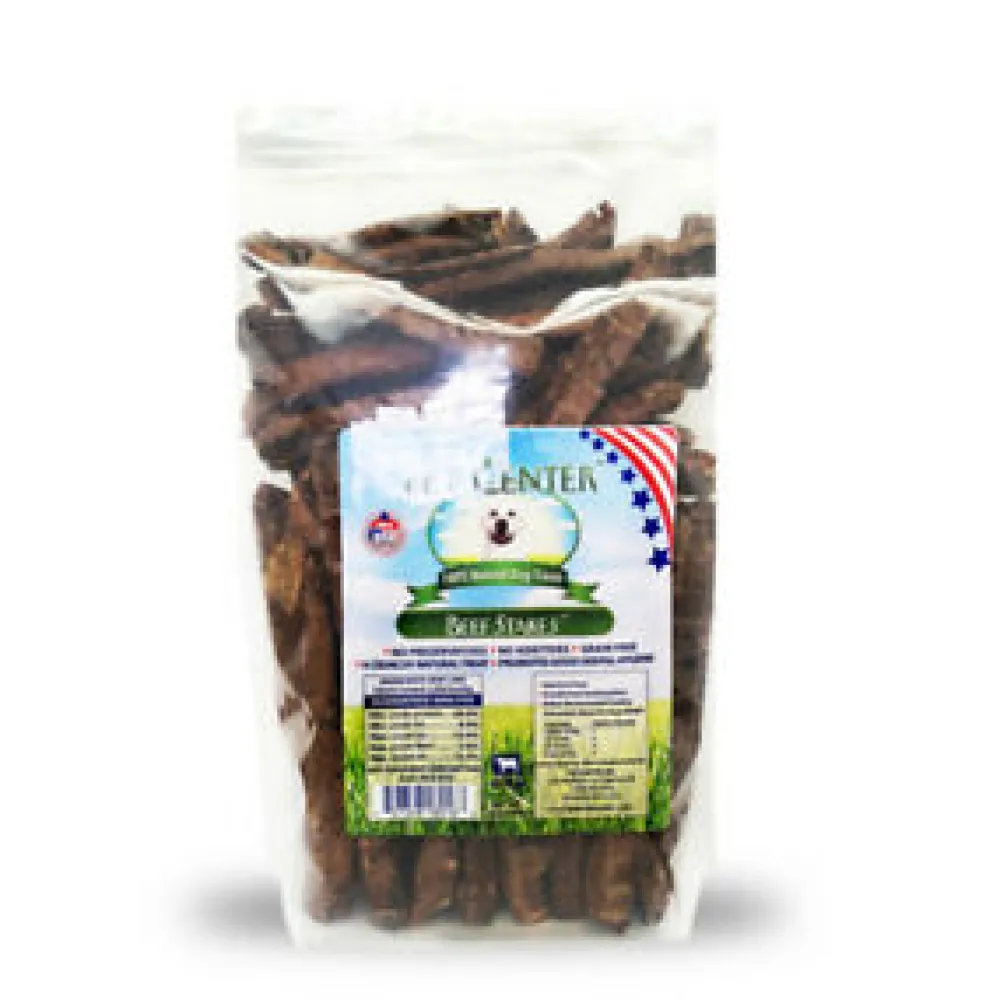Pet Center Air-Dried & Dehydrated Treats^USA Natural Beef Stakes Dog Treats, 8-oz