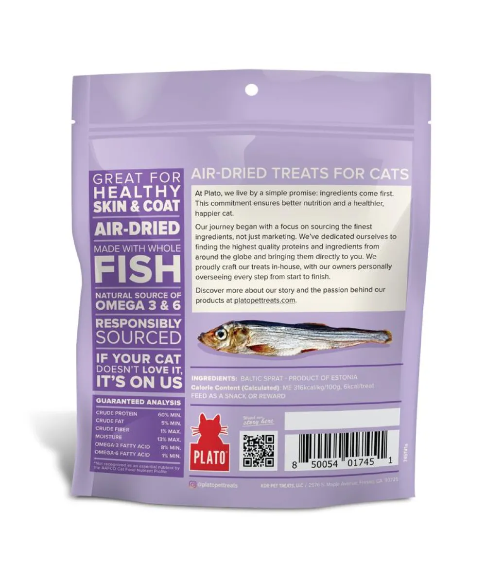 Plato Pet Treats Air-Dried & Dehydrated Treats^Plato Baltic Sprat Air-Dried Cat Treats, 2.5-oz