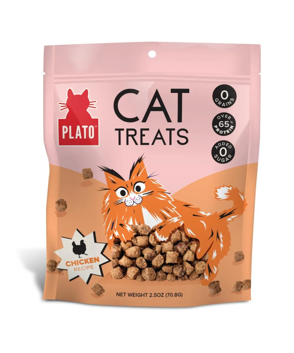 Plato Pet Treats Air-Dried & Dehydrated Treats^Plato Chicken Recipe Air-Dried Cat Treats, 2.5-oz