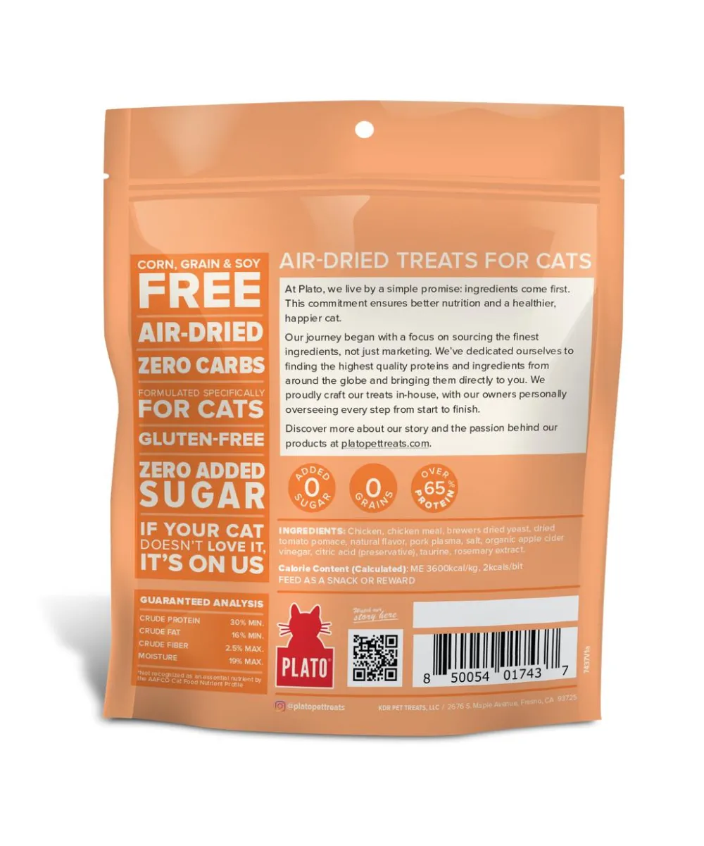 Plato Pet Treats Air-Dried & Dehydrated Treats^Plato Chicken Recipe Air-Dried Cat Treats, 2.5-oz