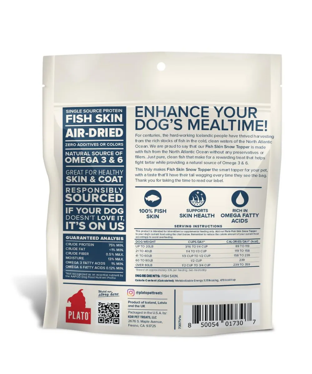 Plato Pet Treats Food Toppings^Plato Hundur's Crunch Let It Snow Dog Food Topper, 4-oz