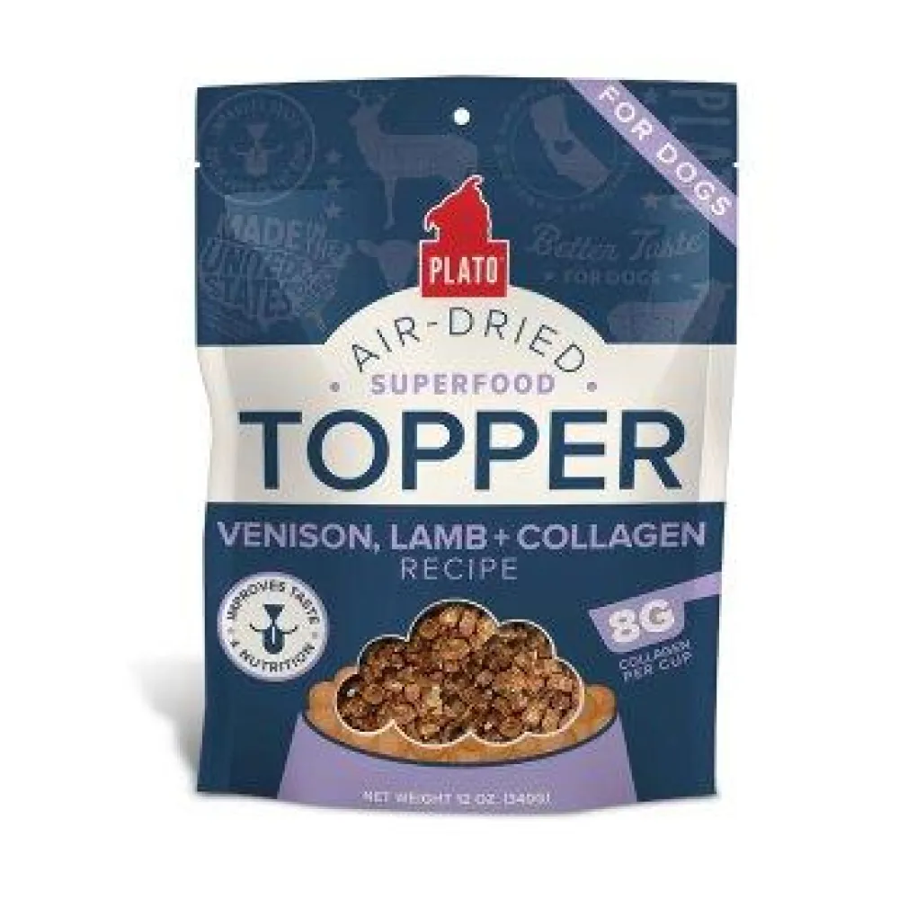 Plato Pet Treats Food Toppings^Plato Venison & Collagen Pet Food Topper, 5.5-oz