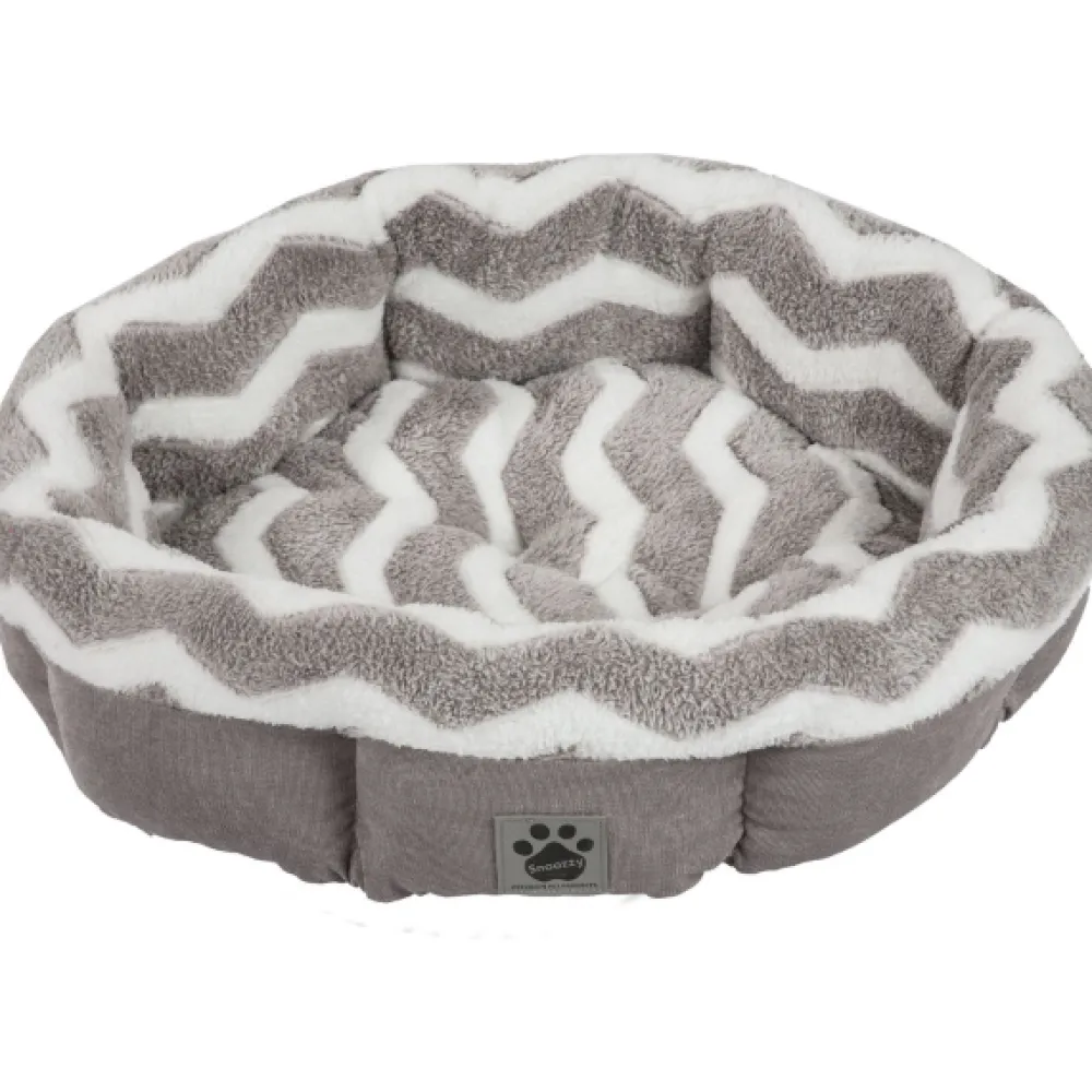 Precision Pet Products Beds & Mats | Beds & Mats^Precision SnooZZy ZigZag Shearling Pet Bed, Gray/White, 21-in