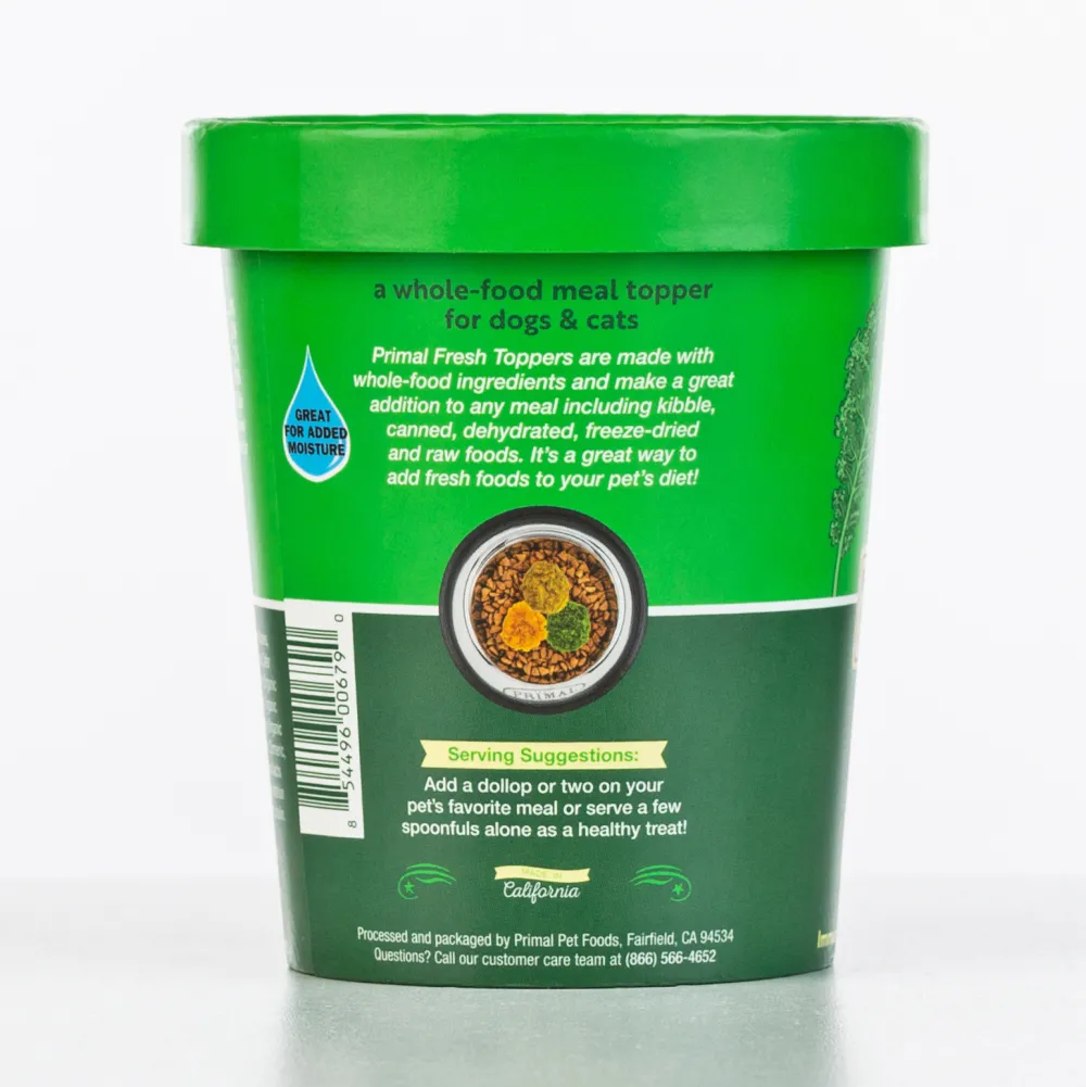 Primal Pet Foods Food Toppings | Food Toppings^Primal Fresh Toppers Power Greens, Frozen Dog & Cat Food Topper, 16-oz