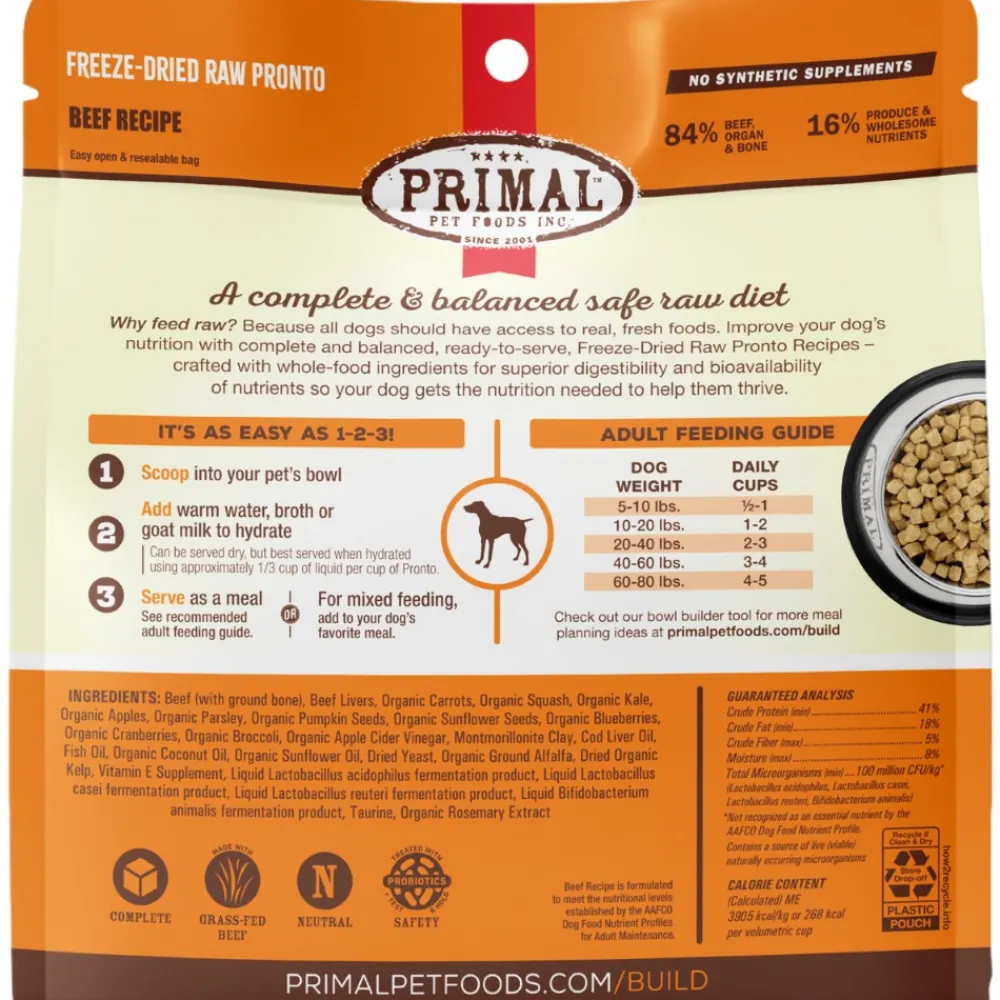 Primal Pet Foods Freeze-Dried Food^Primal Pronto Raw Freeze-Dried Beef Recipe Dog Food, 7-oz