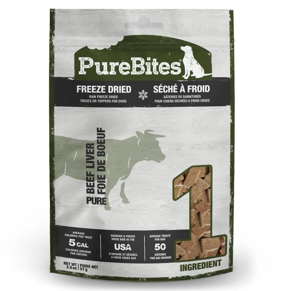 Purebites Freeze-Dried Treats^Beef Liver Freeze-Dried Dog Treats, 2-oz