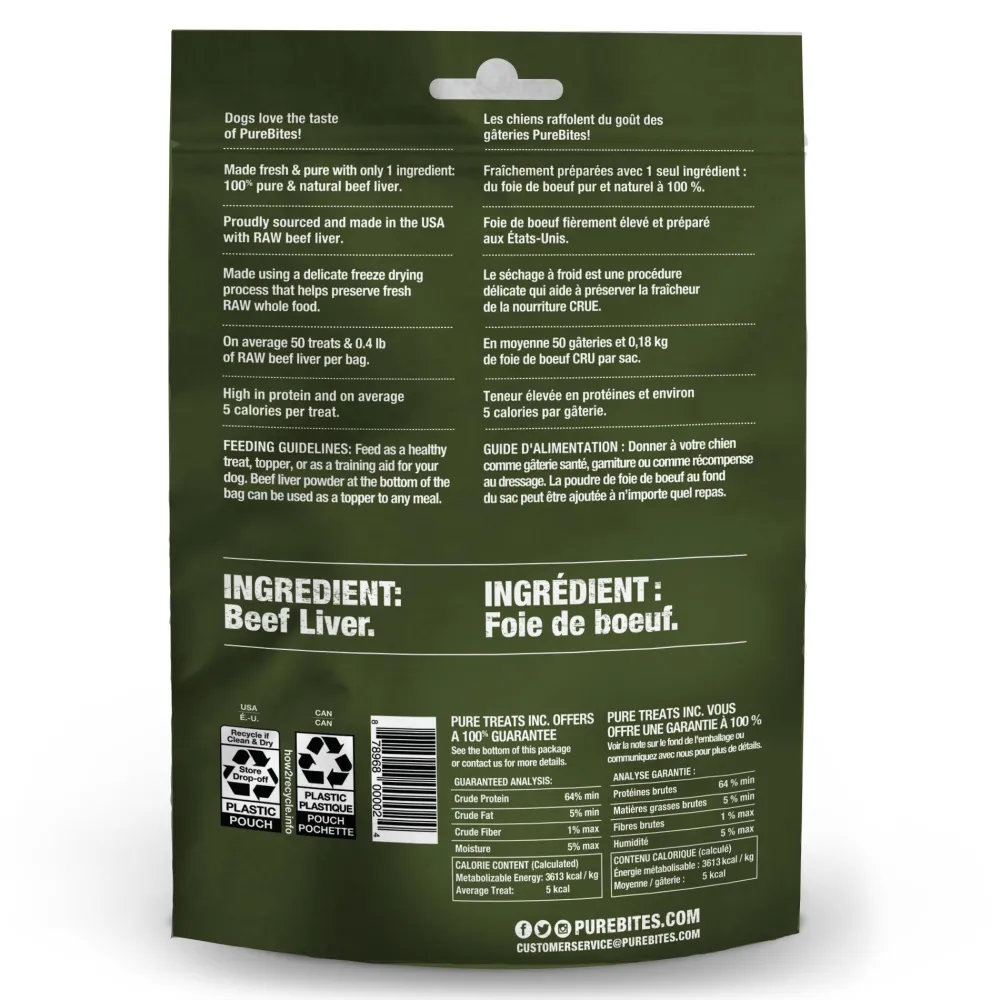 Purebites Freeze-Dried Treats^Beef Liver Freeze-Dried Dog Treats, 2-oz