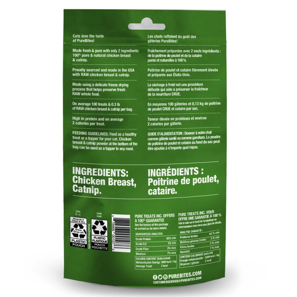 Purebites Freeze-Dried Treats^Chicken Breast & Catnip Freeze-Dried Cat Treats, 1.3-oz