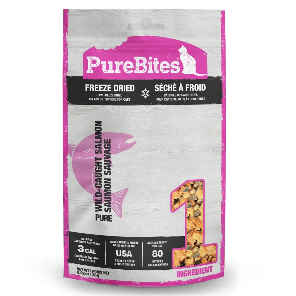 Purebites Freeze-Dried Treats^Wild-Caught Salmon Freeze-Dried Cat Treats, 0.92-oz