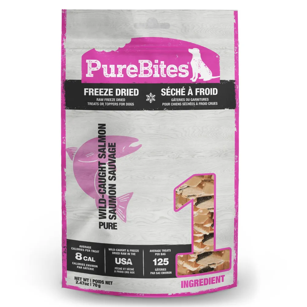 Purebites Freeze-Dried Treats^Wild-Caught Salmon Freeze-Dried Dog Treats, 2.47-oz