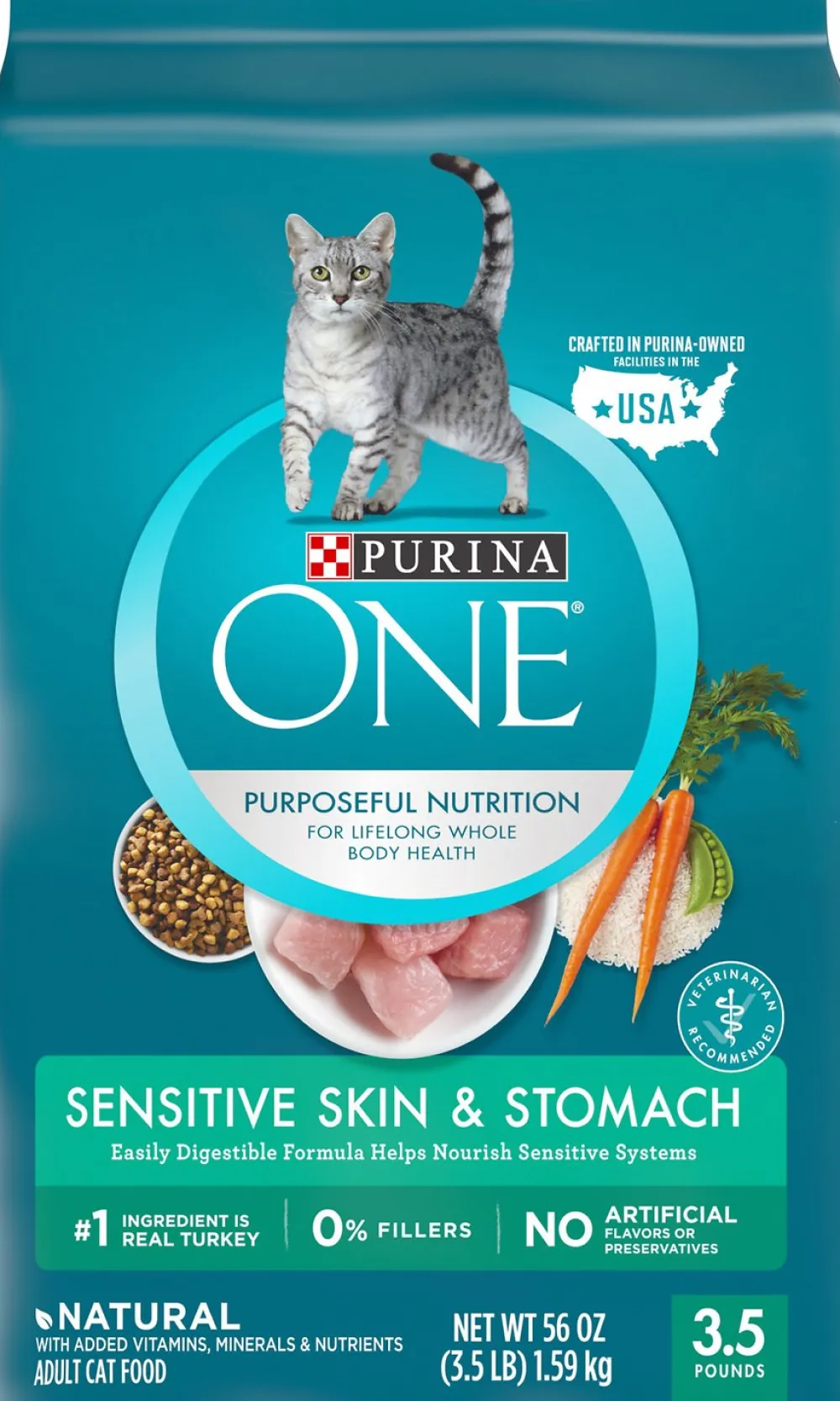 Purina Dry Food^ONE Sensitive Skin & Stomach Dry Cat Food, 16-lb