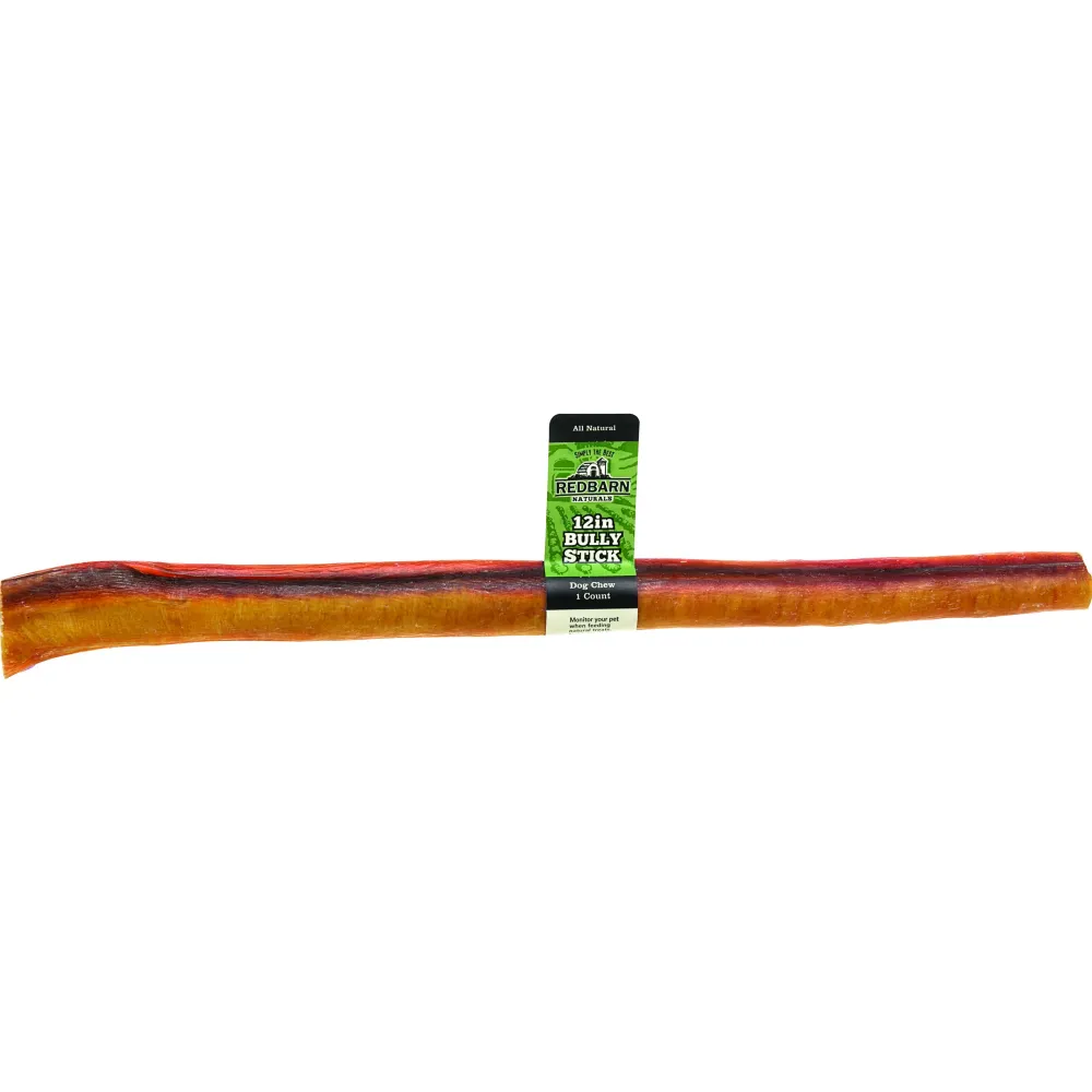Redbarn Pet Products Bully Sticks & Natural Chews^Redbarn Bully Stick 12" Dog Treat, 2 Count