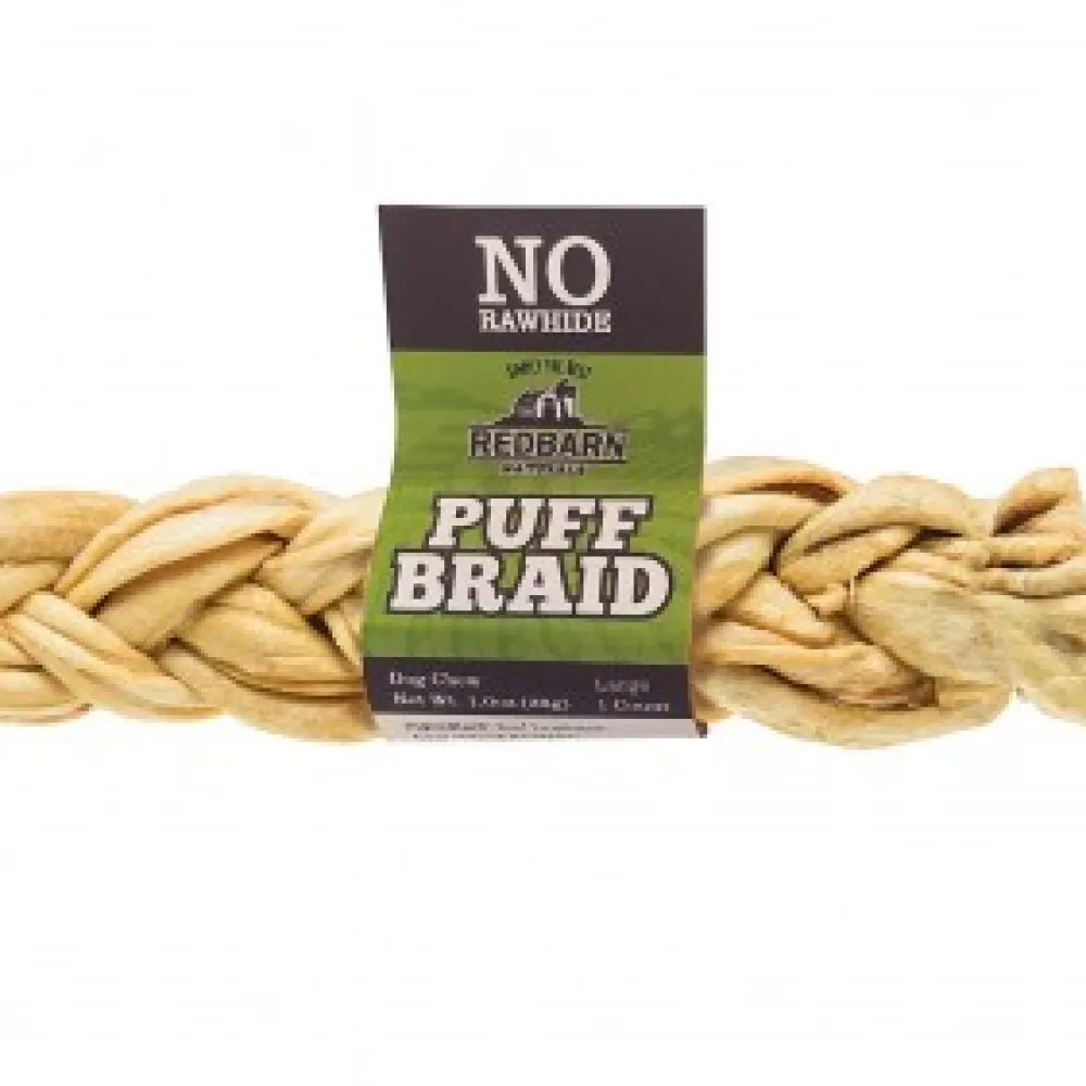 Redbarn Pet Products Bully Sticks & Natural Chews^Redbarn Puff Braid Dog Treats, 9-in