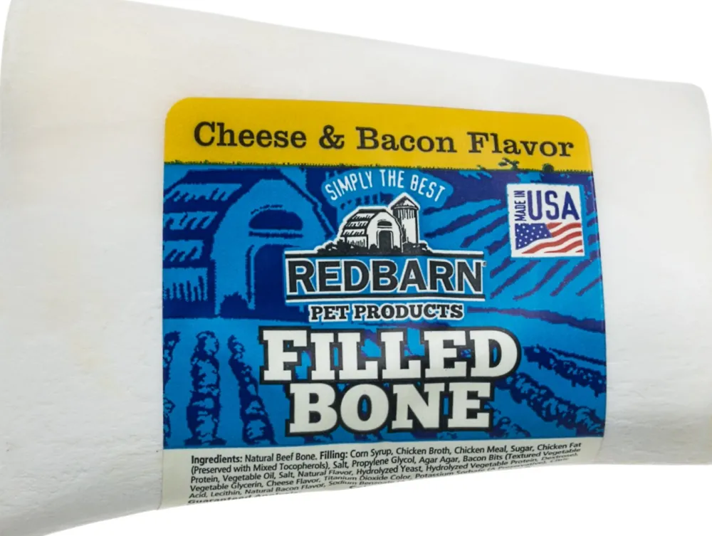 Redbarn Pet Products Bully Sticks & Natural Chews^Redbarn Small Cheese n' Bacon Filled Bones Dog Treats