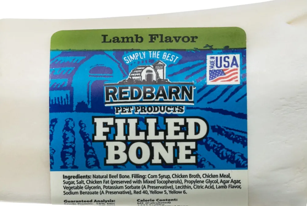 Redbarn Pet Products Bully Sticks & Natural Chews^Redbarn Small Lamb Filled Bones Dog Treats