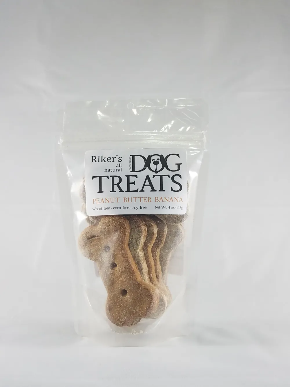 Riker's Dog Treats Biscuits & Crunchy Treats^Riker's Peanut Butter Banana Bones Dog Treats, 4-oz