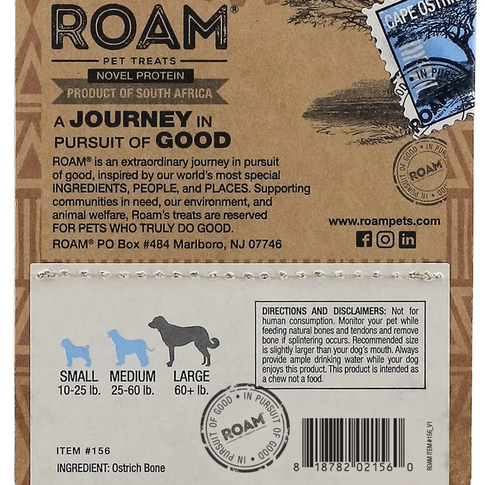 Roam Bully Sticks & Natural Chews^Ossy Baby Backs Bone Dog Chew Treat, 2-count