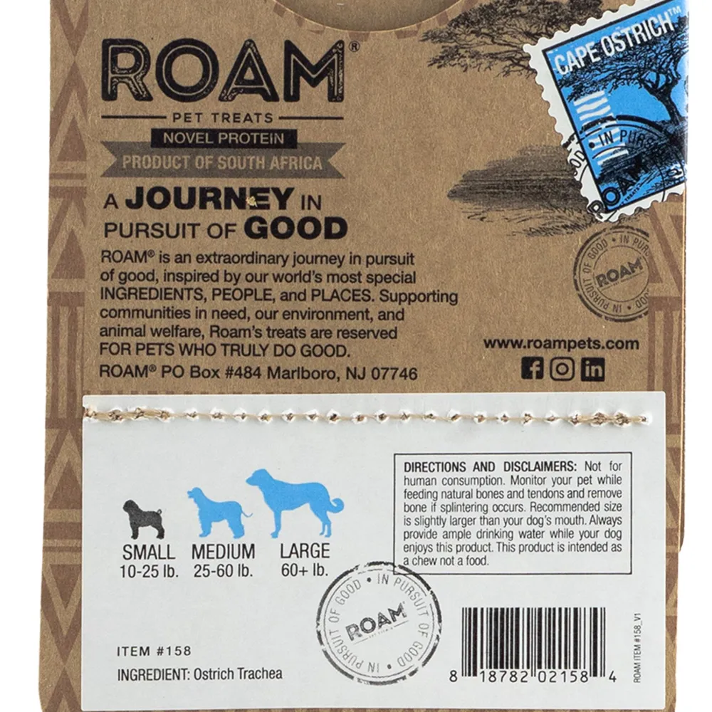 Roam Bully Sticks & Natural Chews^Ossy Trachs Bone Dog Chew Treat, 2-count