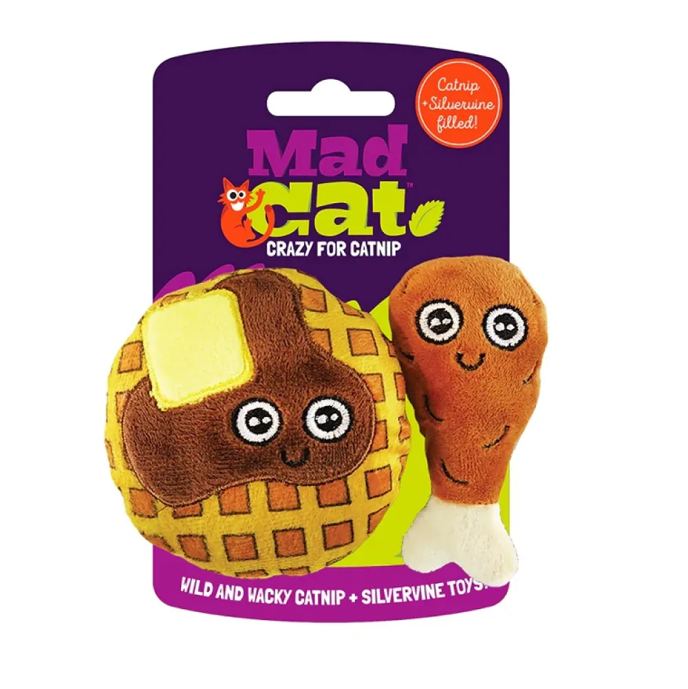 R2p Pet Toys | Toys^Mad Cat Chicken & Waffles Cat Toy, 2-pk