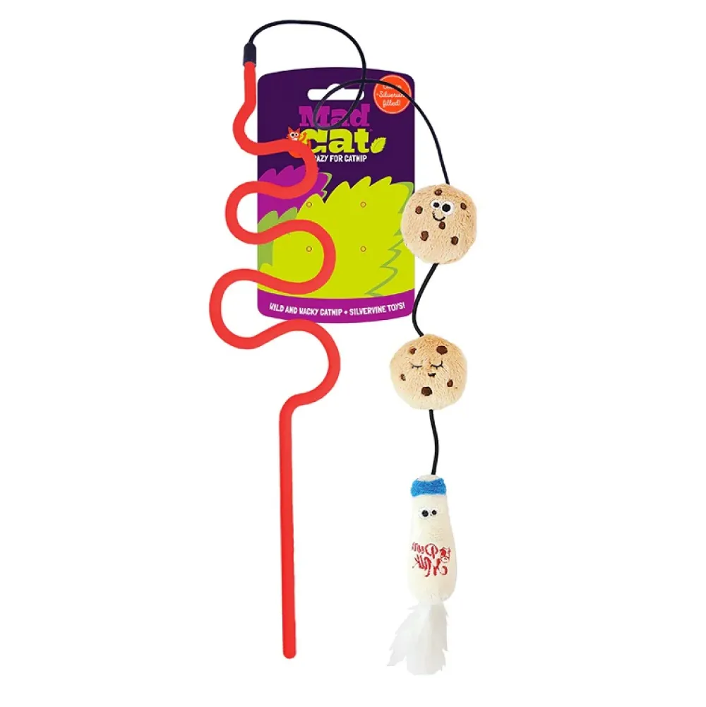 R2p Pet Toys | Toys^Mad Cat Cookies & Milk Wand Cat Toy