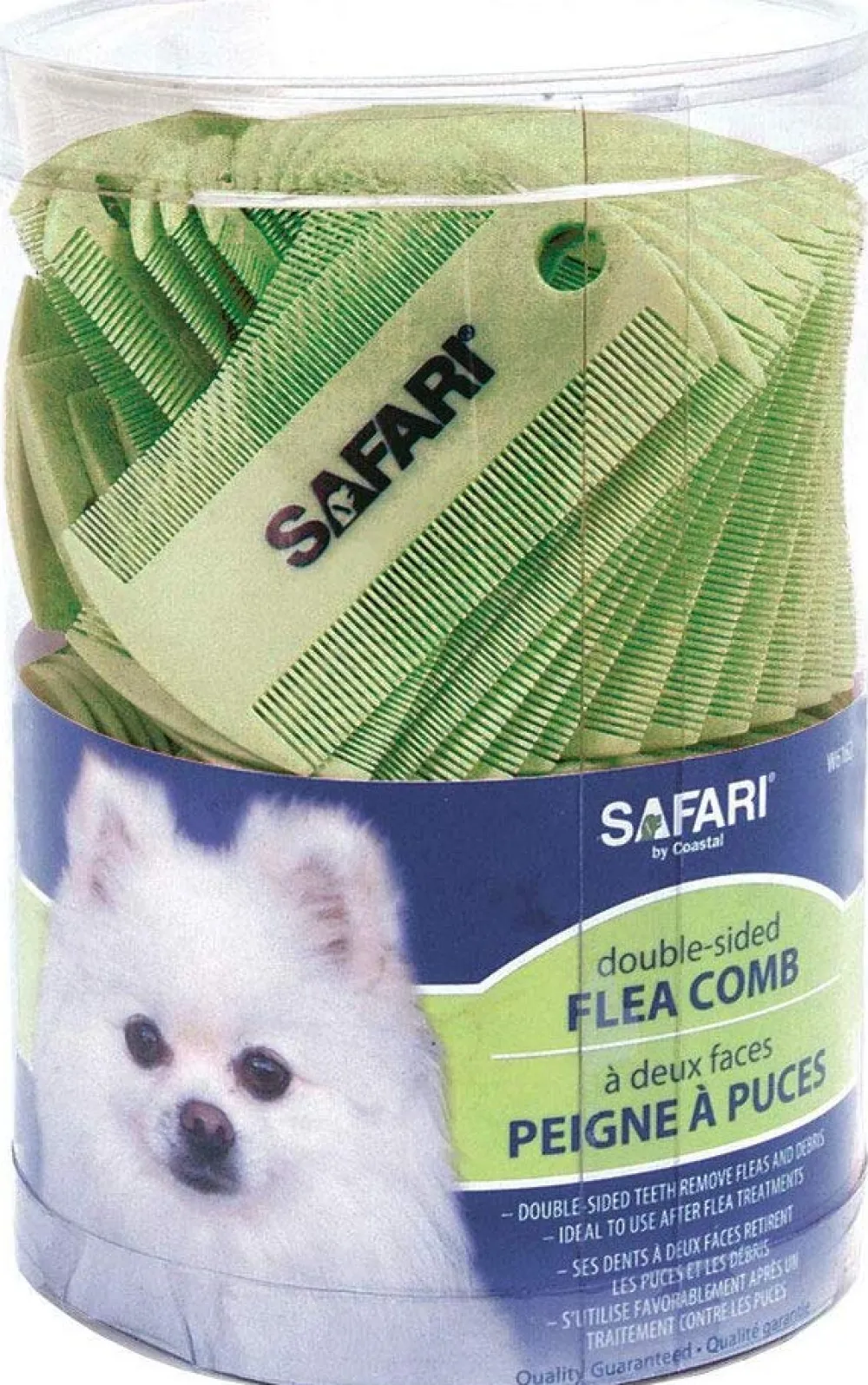 Safari Flea & Tick | Flea & Tick^Double-Sided Plastic Cat & Dog Flea Comb, 100-count