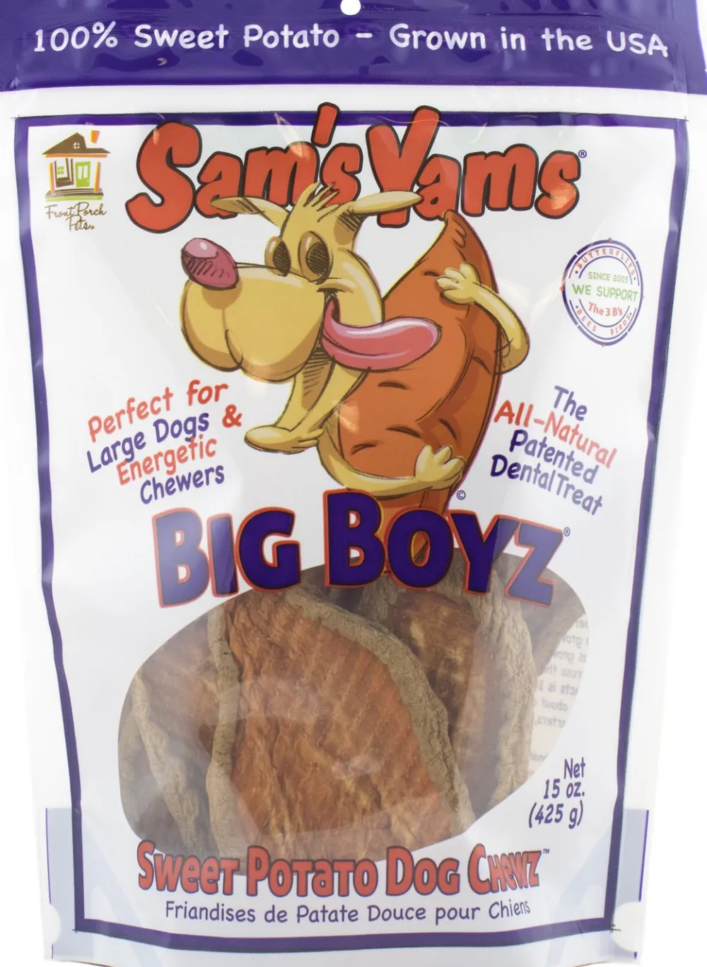 Sam's Yams Air-Dried & Dehydrated Treats^Big Boyz Sweet Potato Dog Treats, 15-oz