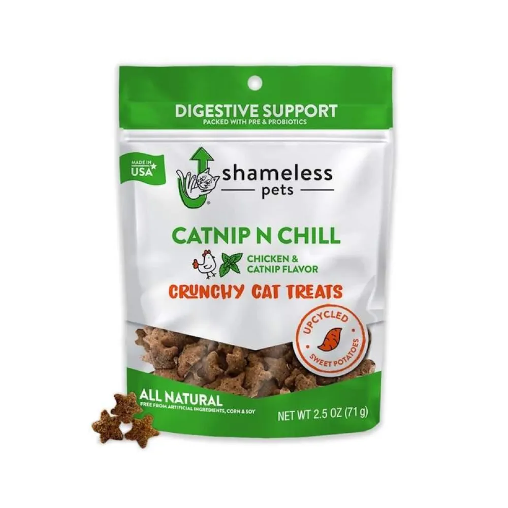 Shameless Pets Crunchy Treats^Catnip N Chill Crunchy Cat Treats, 2.5-oz