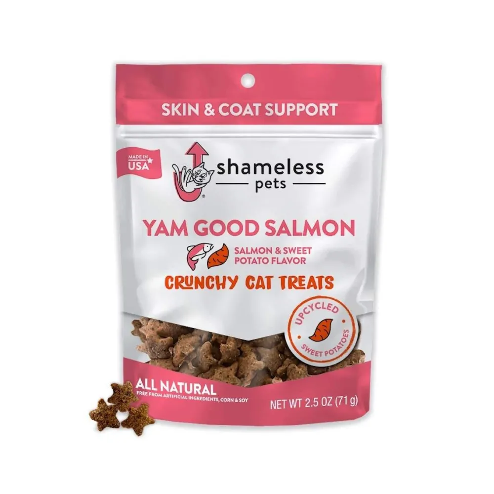 Shameless Pets Crunchy Treats^Yam Good Salmon Crunchy Cat Treats, 2.5-oz