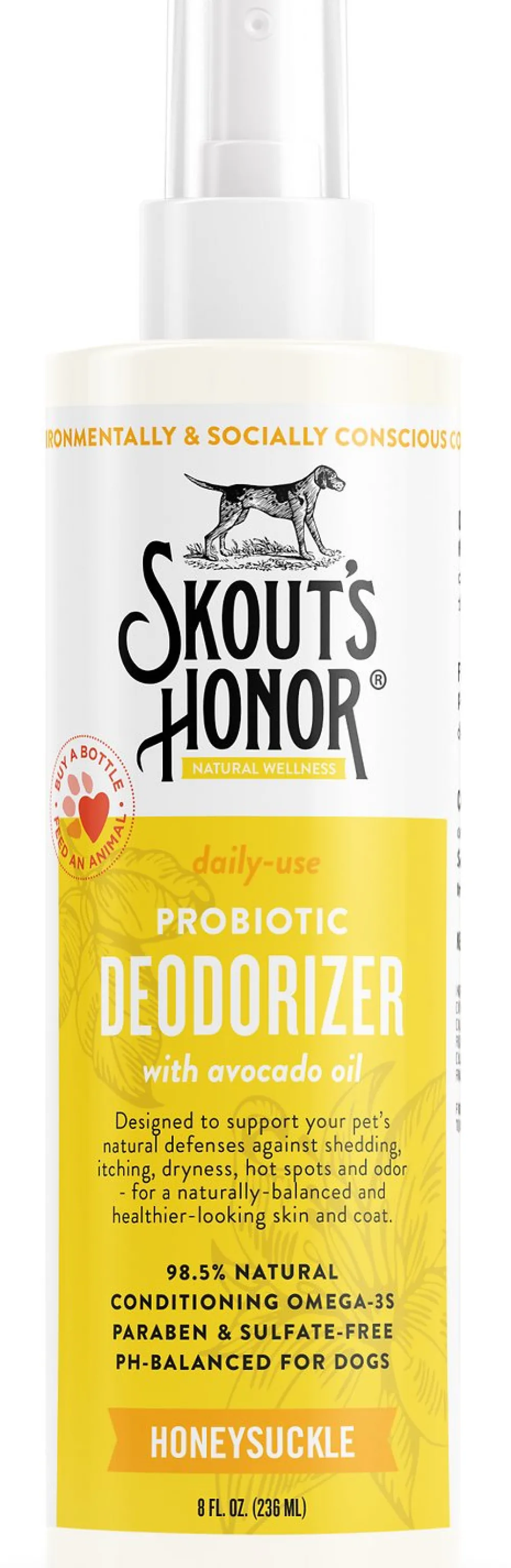 Skout's Honor Grooming | Grooming^Probiotic Honeysuckle Daily Use Pet Deodorizer, 8-oz bottle