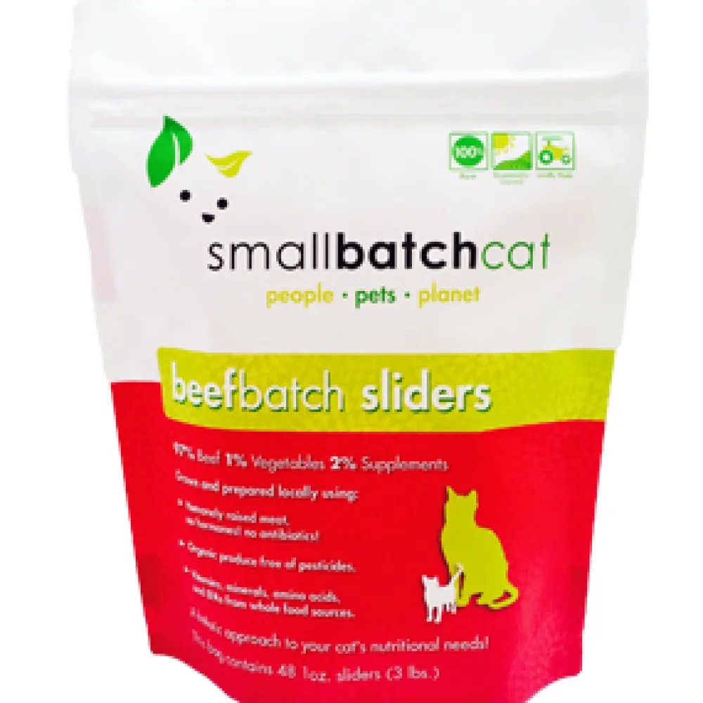 Smallbatch Frozen Food^Cat Beef Batch Sliders Frozen Cat Food, 3-lb