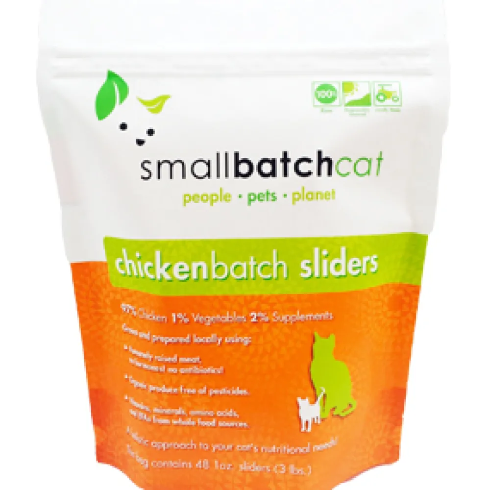 Smallbatch Frozen Food^Cat Chicken Batch Sliders Frozen Cat Food, 3-lb