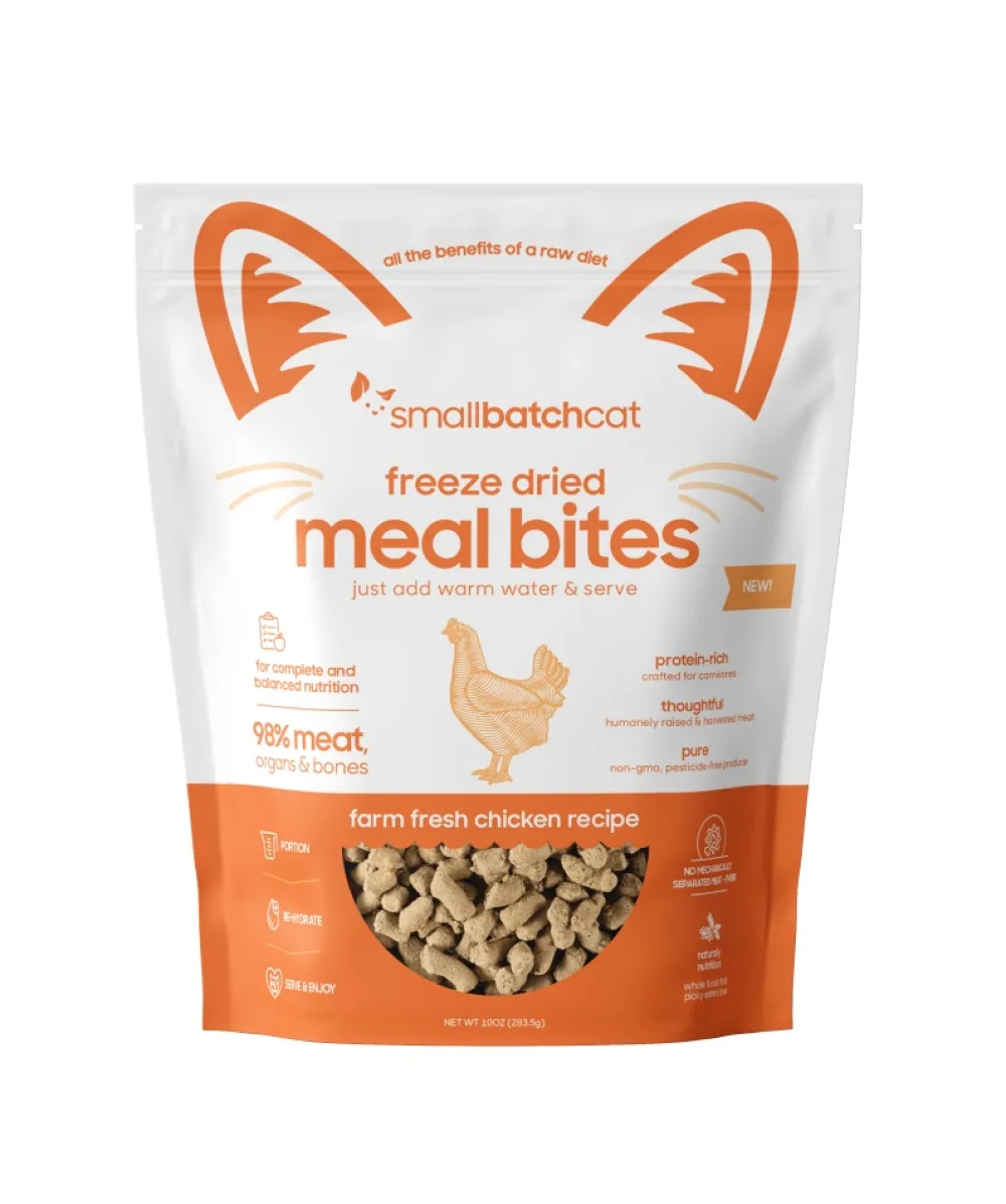 Smallbatch Freeze-Dried Food^Cat Mealbites Chicken Freeze-Dried Cat Food, 10-oz
