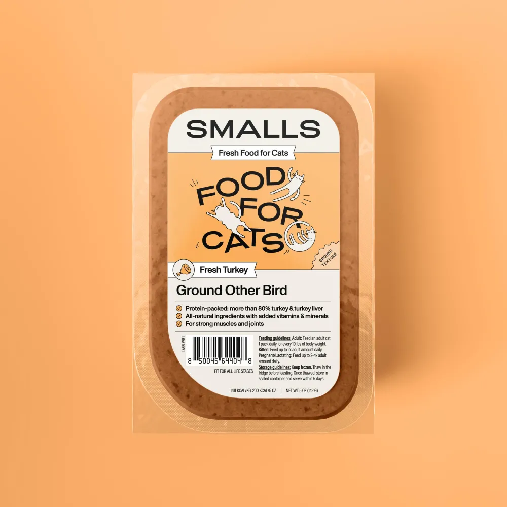 Smalls Frozen Food^Ground Other Bird Frozen Cat Food, 5-oz