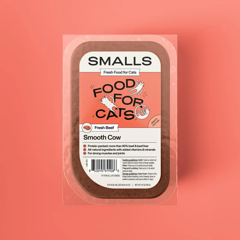 Smalls Frozen Food^Smooth Cow Frozen Cat Food, 4.1-oz