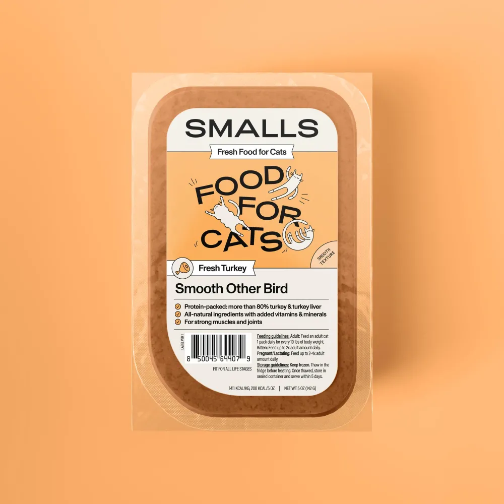 Smalls Frozen Food^Smooth Other Bird Frozen Cat Food, 5-oz