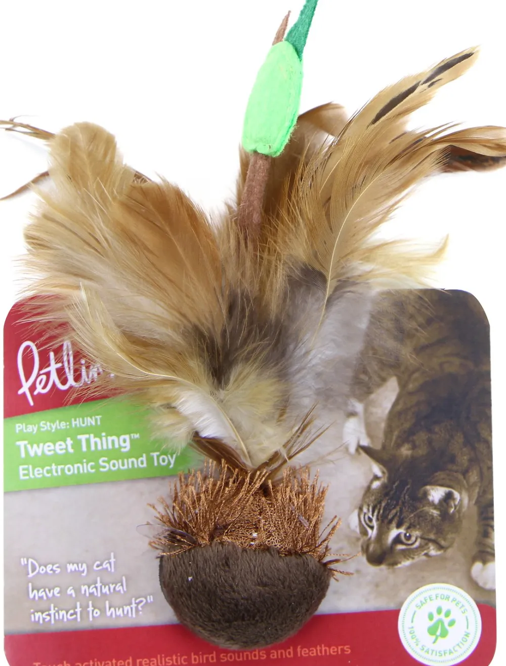 Smartykat Toys | Toys^Instincts Tweet Thing Electronic Sound Feathered Cat Toy