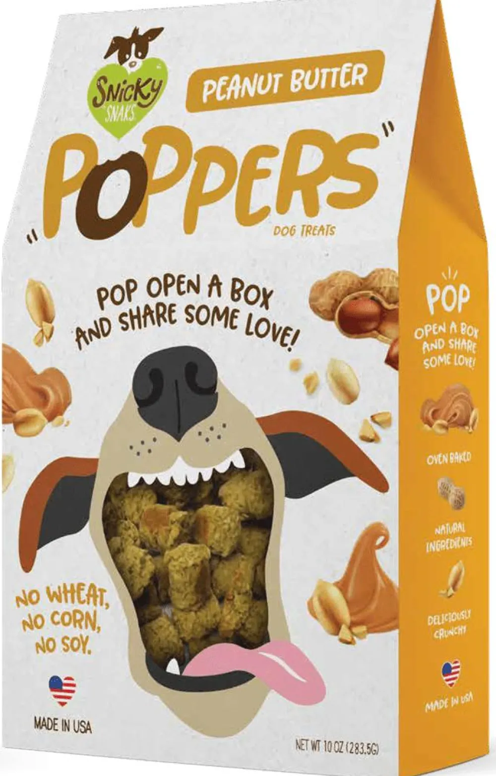 Snicky Snaks Biscuits & Crunchy Treats^Poppers Peanut Butter Dog Treats, 10-oz