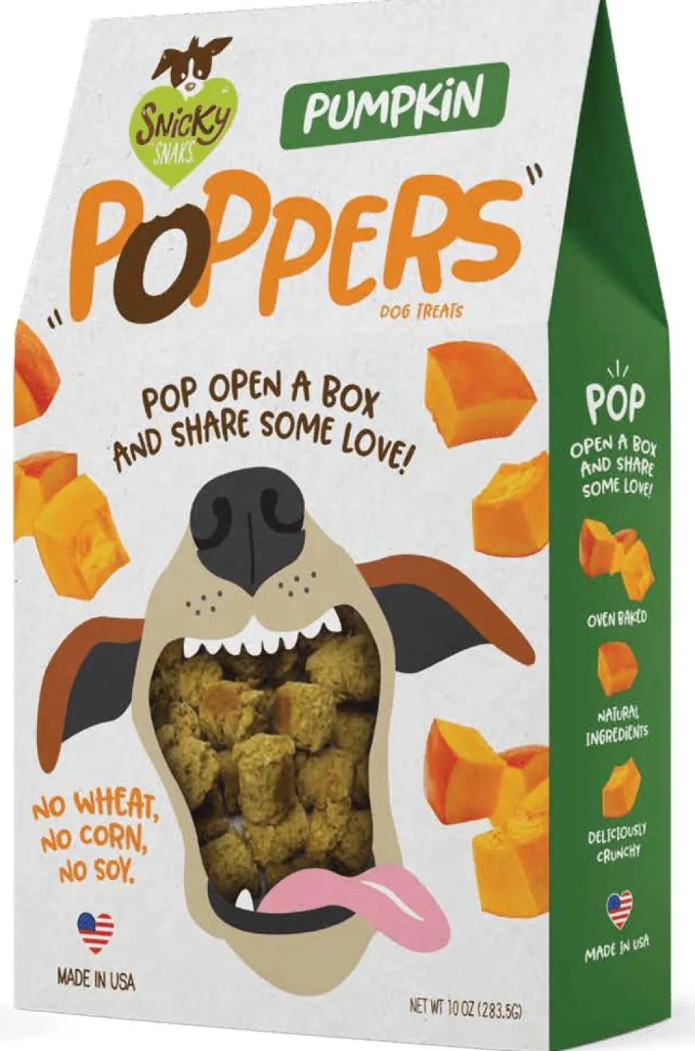 Snicky Snaks Biscuits & Crunchy Treats^Poppers Pumpkin Dog Treats, 10-oz