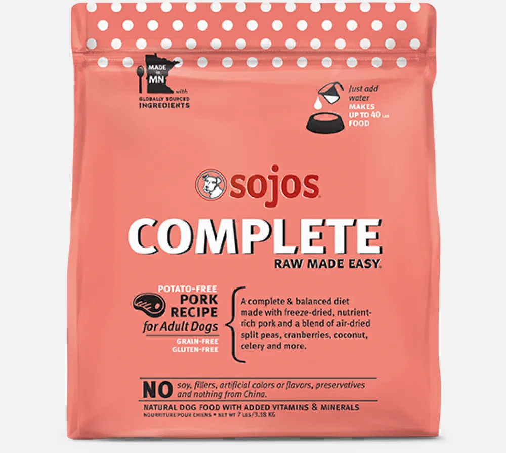Sojos Freeze-Dried Food^Complete Pork Recipe Adult Grain-Free Freeze-Dried Raw Dog Food, 1.75-lb