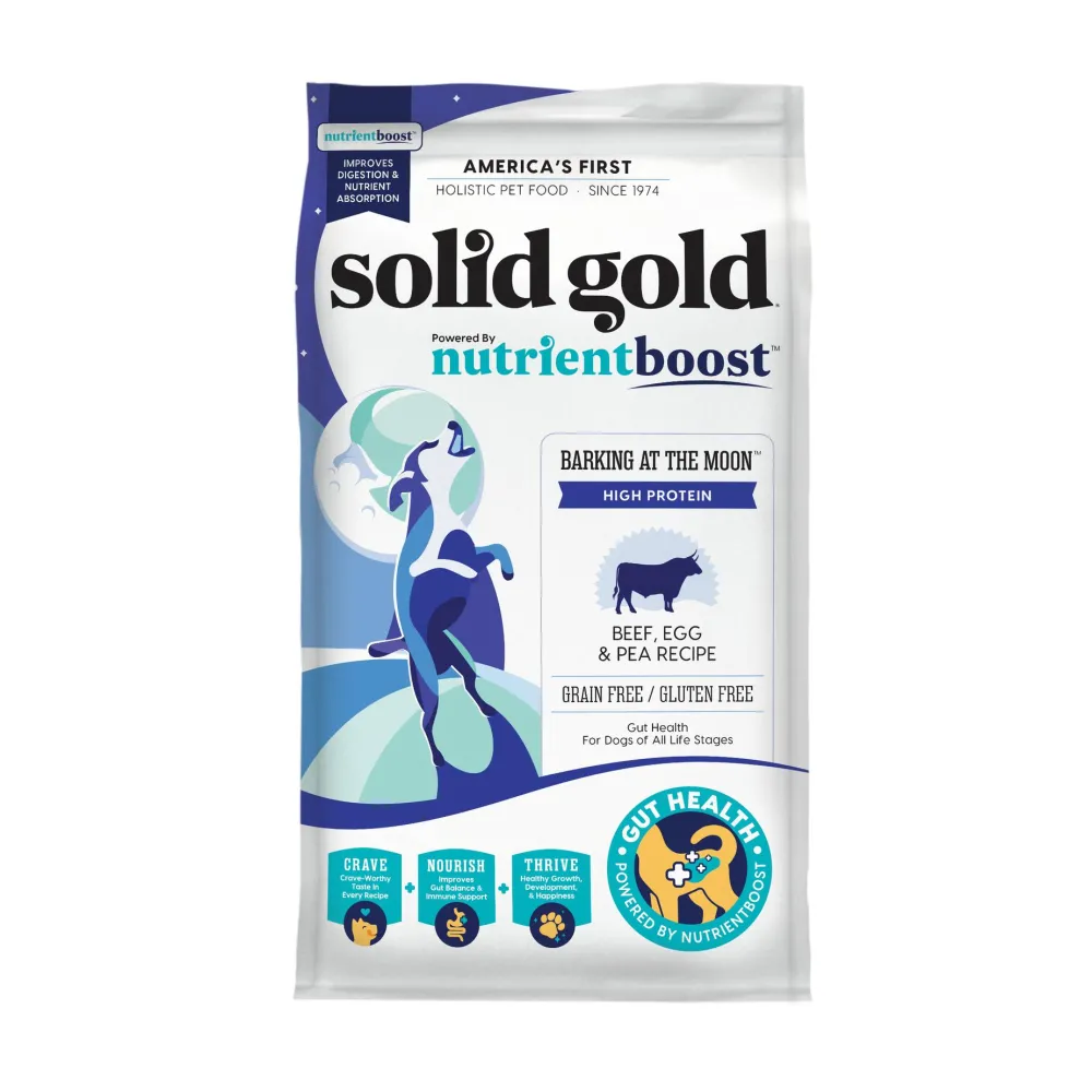 Solid Gold Dry Food^NutrientBoost Barking At The Moon Beef, Egg & Pea Grain-Free Dry Dog Food, 22-lb