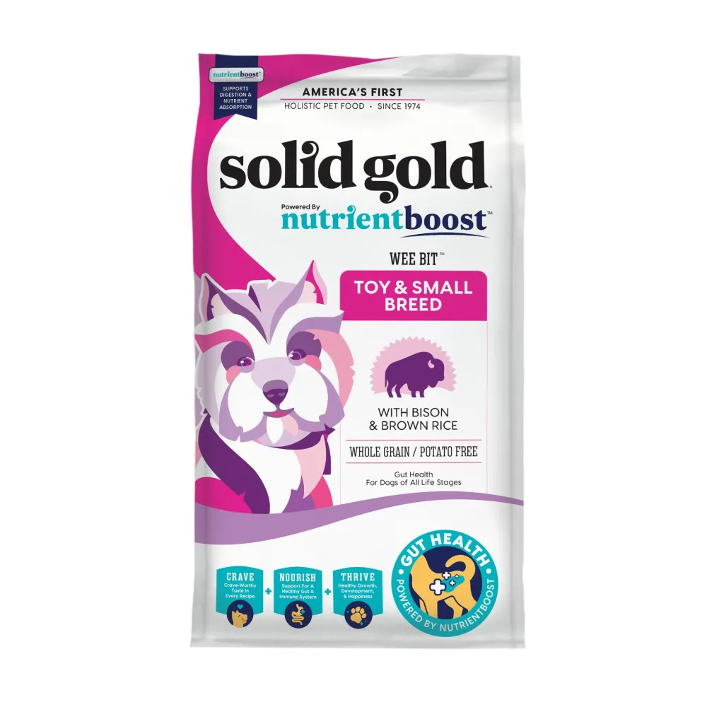 Solid Gold Dry Food^Nutrientboost Wee Bit Bison & Brown Rice Recipe with Pearled Barley Small Breed Dry Dog Food, 3.75-lb