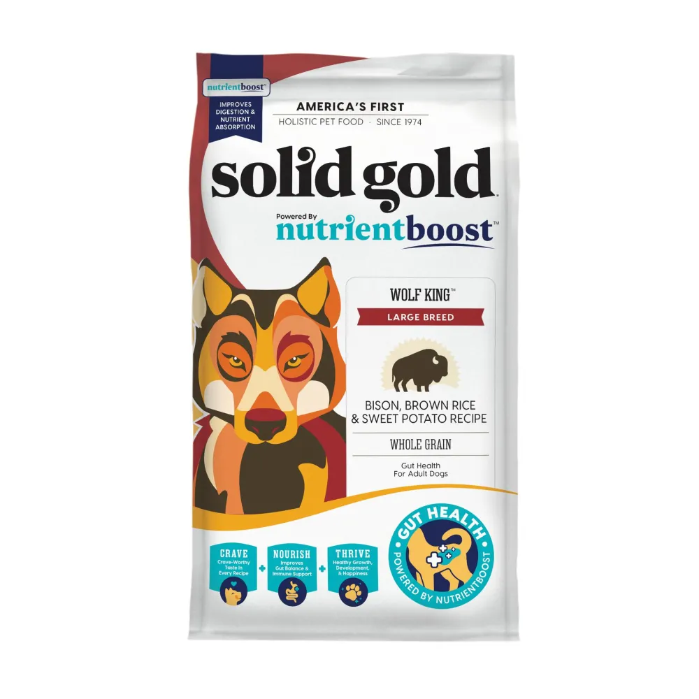 Solid Gold Dry Food^NutrientBoost Wolf King Bison, Brown Rice & Sweet Potato Dry Dog Food, 11-lb