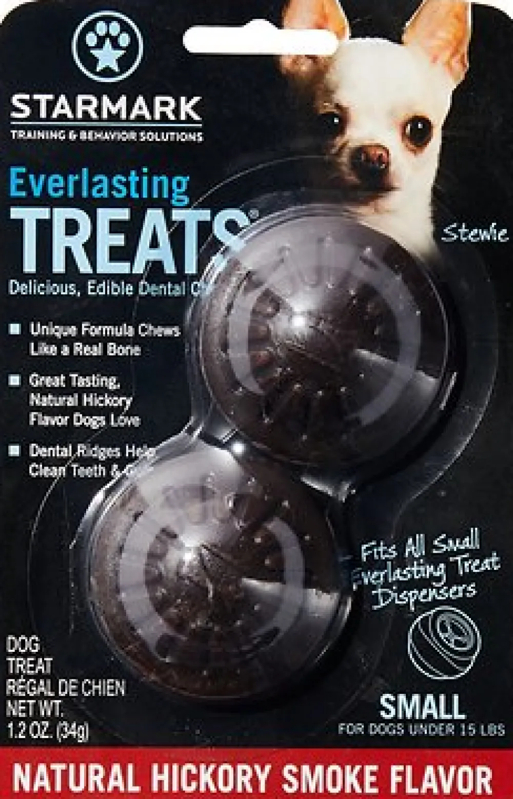 Starmark (Triple Crown Dog) Dental & Hard Chews^Starmark Everlasting Treats Natural Hickory Smoke Flavor Dog Dental Chews, Small