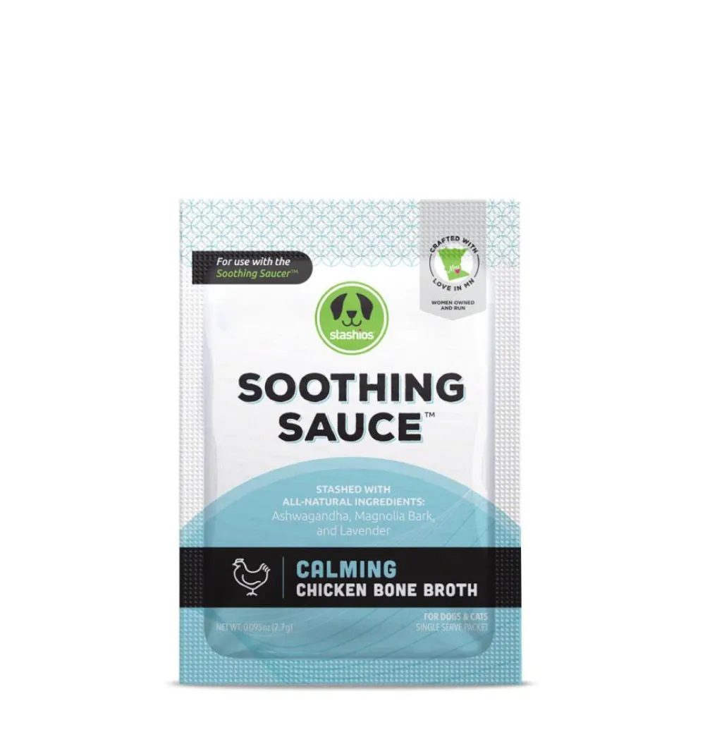 Stashios Food Toppings | Broth^Soothing Sauce Calming Chicken Bone Broth for Dogs & Cats, 0.095-oz