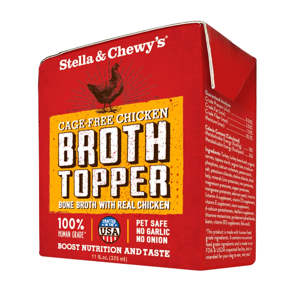 Stella & Chewy's Food Toppings | Broth^Broth Topper Cage-Free Chicken for Dogs, 11-oz